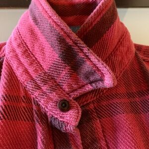 Outerknown Blanket Red Plaid Button-Up Shirt small